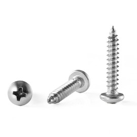GOHODOMINO #6 x 1 Wood Screw 100Pcs Truss Head Phillips Stainless Steel 304 (18-8) Fast Self Tapping Screws