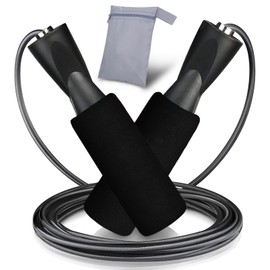 [Doctor Supervision] Speed Jump Rope, 5 Colors x Diameter 0.2 inches (6 mm), Reinforced Resin x Total Length 9.8 ft (3 m), Adjustable Rope, Bearings, Training, Rope Jumping, School, Fitness, Exercise, Adults, Children, Helcynas, Health Situation, Black (