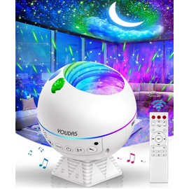 Star Projector Galaxy Light with 43 Colors, Moon & Nebula Night 5IN, White
