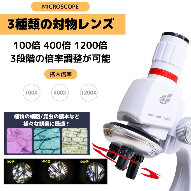 PLEAVIT Microscope Set, Elementary School Students, Junior High School, Children,