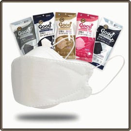 Good Manner KF94 Multi-Color Mask (White, Black, Pink, Beige, Gray) - 1 Pack (5 Count) - Made in Korea Good Manner Black 4ea