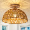OCWHT 2 Packs Boho Light Rattan Chandelier Ceiling Light Fixtures