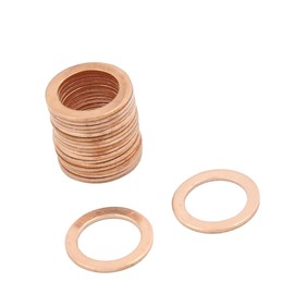 A ABSOPRO Copper Crush Washers Flat Sealing Gaskets Rings 13x19x1mm (Set of 20)