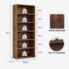 6-Tier Wood Bookcase, 63-Inch Tall Bookshelf with Anti-Tip Device, Floor