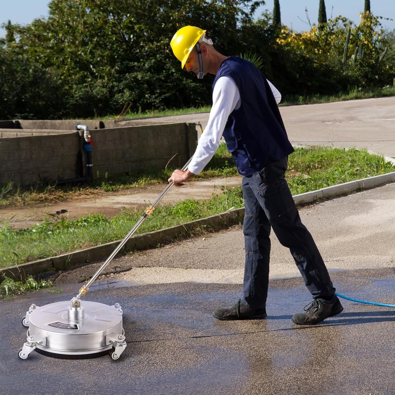 14" Pressure Washer Surface Cleaner with 4 Wheels - Stainless