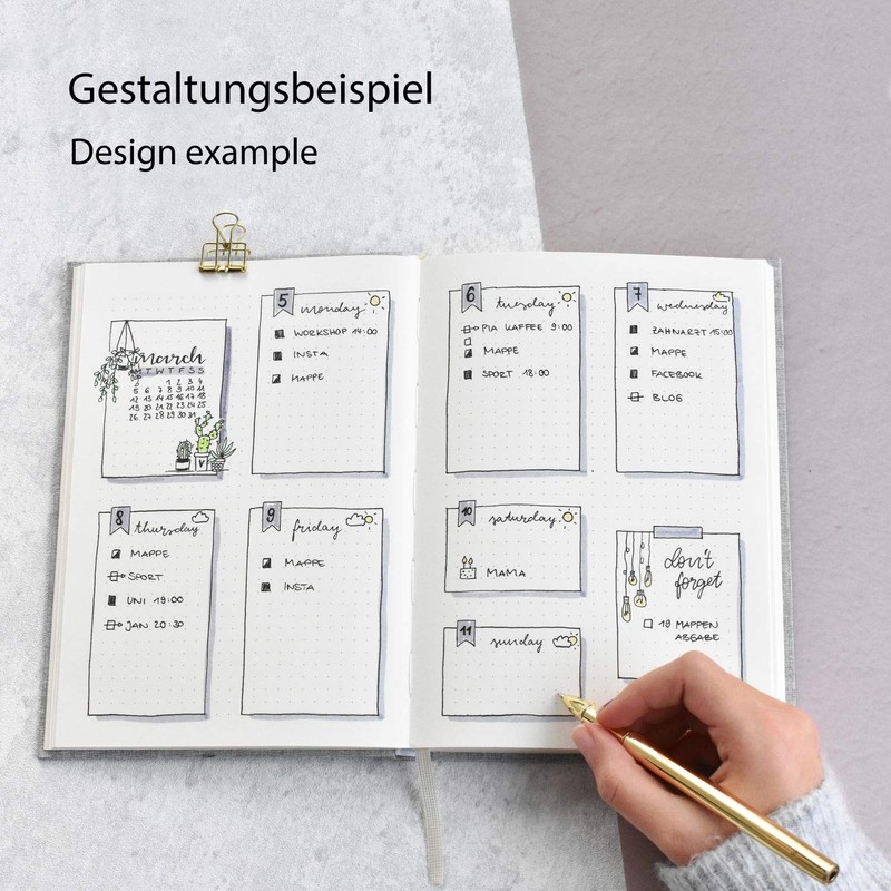 goldbuch Notizbuch Bullet Journal A5, oh lala, 200 Seiten Punktraster