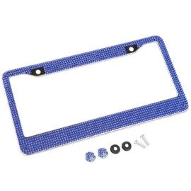 BLVD USA 2PCS Bling License Plate Frame Glitter Crystal Sparkling Rhinestone Tag