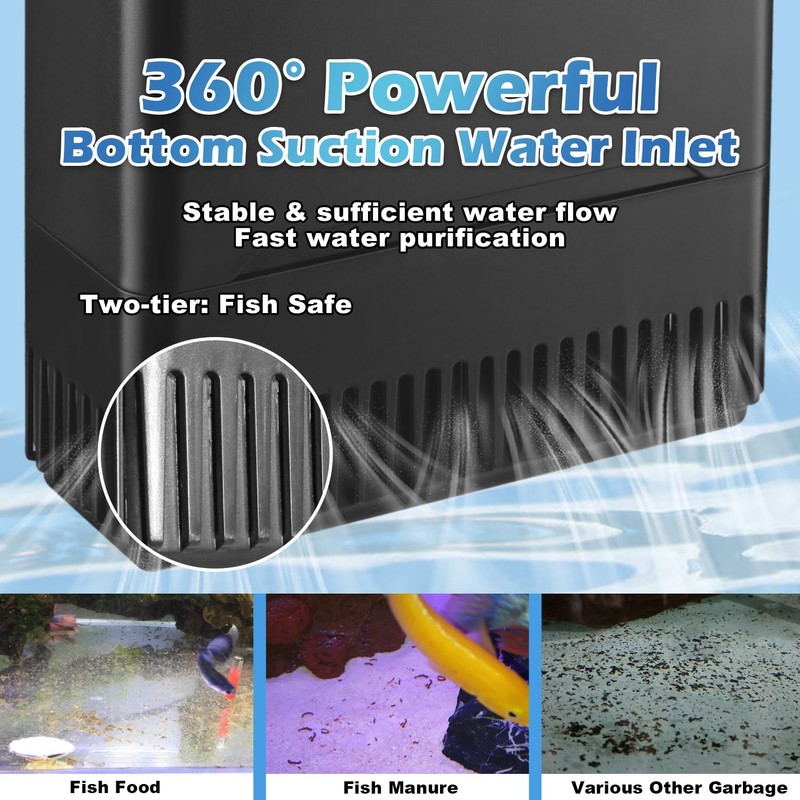 Large Powerful Turtle Tank Filter U V-ery for 40-155 Gallon
