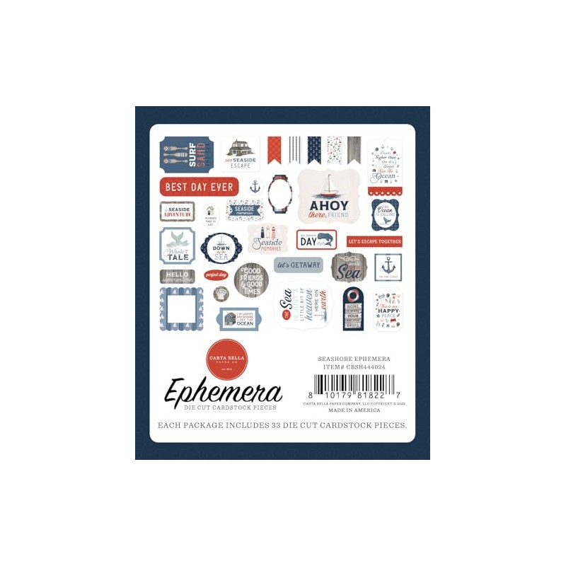 Echo Park Paper Seashore Ephemera, Various