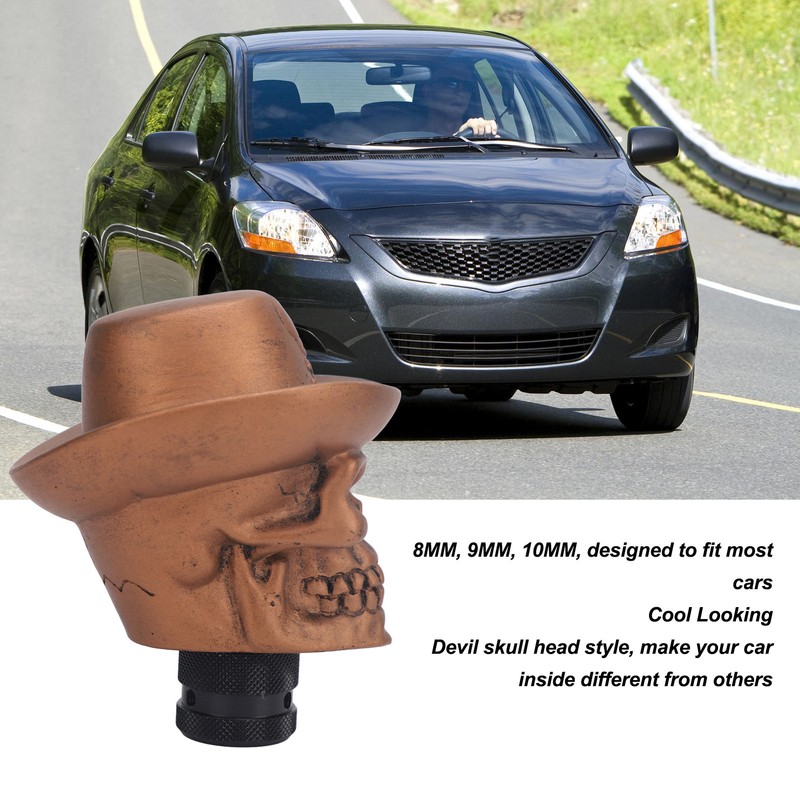 Skull Head Gear Shift Knob with 3 Adapters Cool Looking