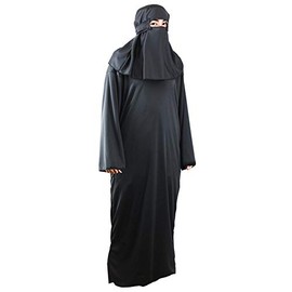 The Dragons Den Adults Black Traditional Burqa Muslim Chadri Burka Hijab Arabian Religious Fancy Dress Costume [L/XL]