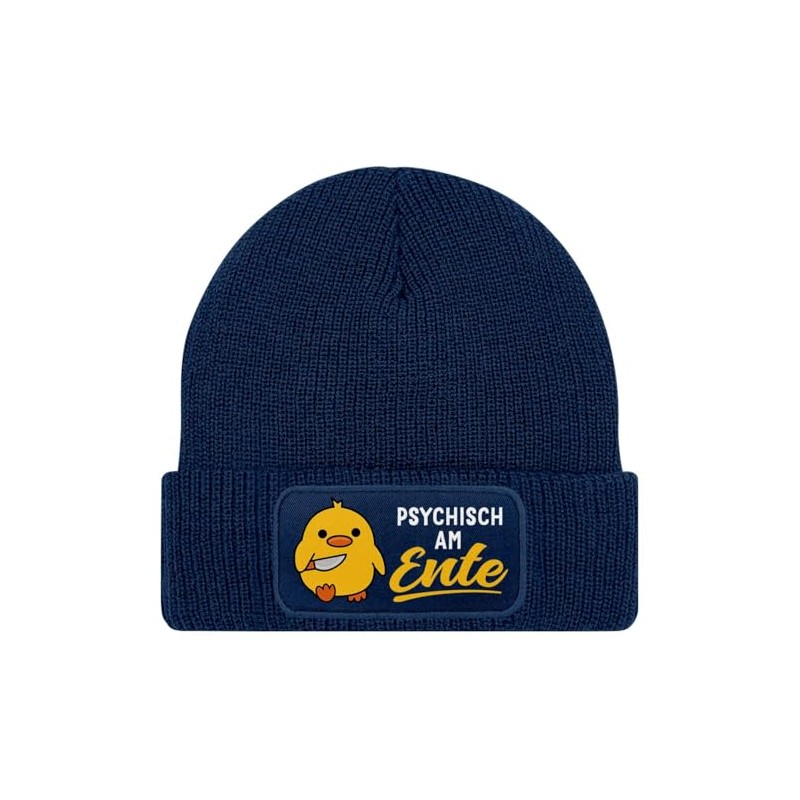 MoonWorks® Men's Beanie with Patch Knitted Hat Saying Meme Psychical