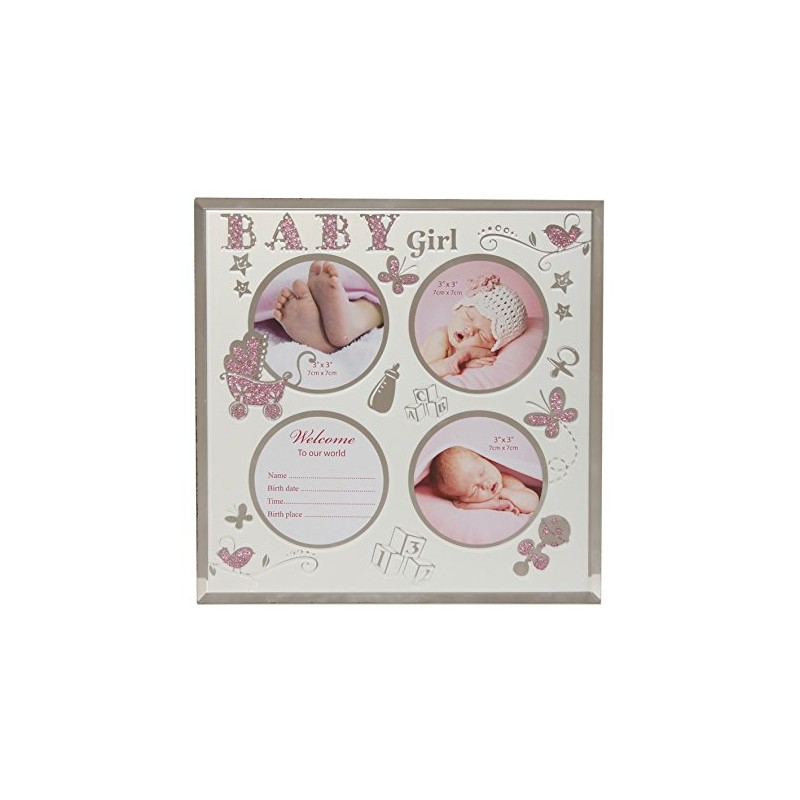 The Juliana Collection Triple Baby Girl Pink Glitter Motif &