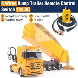 Bigorenda 4 Wires Dump Trailer Remote Control Switch DC 12V for Double Acting Hydraulic Pump Power Unit, 15FT Cable, Remote Controller for Truck Tipper Lift Gate Hoist Cranes Wrecker