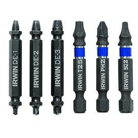 IRWIN Tools IMPACT Performance Series SCREW GRIP Double-Ended Screw Extractor Insert Bits, 6-Piece Set (1876225)