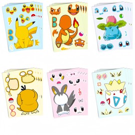 CHDINLL Children's Cartoon Stickers - 24 Pieces Make DIY Different Characters Anime Stickers Suitable for Birthday Party Decoration Kids Gifts, Party Favours (POK-B)