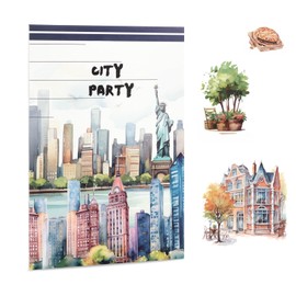 Lychii Scrapbook Stickers, 150pcs Pre-Cut Landscape and City Themed Stickers for Scrapbooking, PET and Washi Paper Journaling Book Decals, Card Making Supplies for Crafting