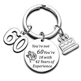 Birthday Gifts For Women Girls Boys Birthday Keyring Birthday Jewellery Birthday Gift For Mum Daughter Sister Christmas Gifts (60th)