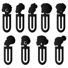 Laffact Black Girls Read Acrylic Bookmarks, 18Pcs Plastic Marker for Reader