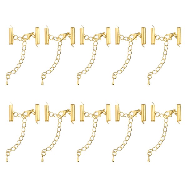 sourcing map 20Sets Slide on End Clasps with Lobster Claw