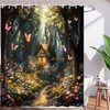 Enchanted Forest Shower Curtain Fairy Tale Tree Floral Butterfly Jungle