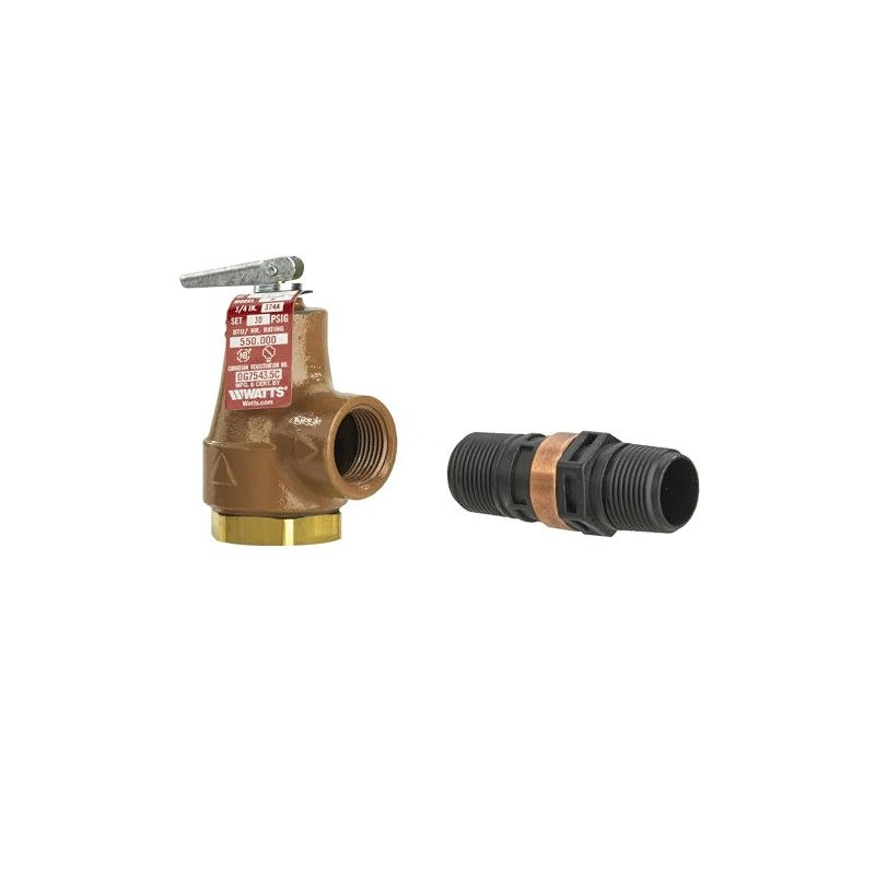 Watts 374A-030-FS Iron Boiler Pressure Relief Valve, 3/4 Inch, 30