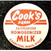 COOK'S FARM - CHARLTON, MASS - PASTEURIZED MILK - MILK BOTTLE CAP- 42mm