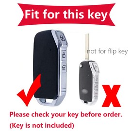 KUNIO Keyless Key Case Fits KIA Soul NQ5 NIRO XCEED Sportage GT Line Fits Kia Proceed GT Zinc Alloy Key Case Key Case Key Protector 3/4 Buttons, A brown