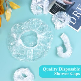 50PCS Disposable Waterproof Shower Caps, Large and Thickened Waterproof Shower Caps for Women, Suitable for Bathing, Hair Care, and Travel. for Long Hair, Essential for Families, Hotels, and Spas