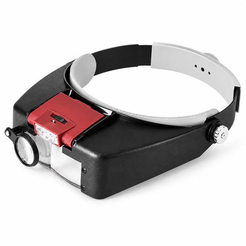 Head-Mounted Magnifier with LED Light – 1.5X, 3X, 8.5X &