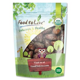 Food to Live Organic Medjool Dates, 8 Ounces – Non-GMO, Whole Dried Dated with Pits, Large Size, Unsweetened, Unsulphured, Vegan, Sirtfood, Bulk. Good Source of Potassium, Magnesium, and Dietary Fiber