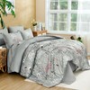 Yiran Grey Floral Comforter Set Queen Size, 7 Piece Spring