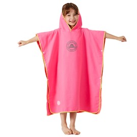IWK Wrap Towel Pool Towel Poncho Swimming Kids Boys Girls (Pink,M)