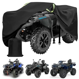 ATV Cover,Waterproof Outdoor Heavy Duty 4 Wheeler Covers,Tearproof Anti-UV 420D Polyester, Weatherproof Four Wheelers Quad Storage Cover,Fits for Polaris Honda Yamaha Kawasaki,86.5x50.5x49.5-Aibiley