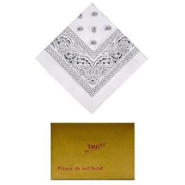 Smart Cutie White Paisley Bandana Head Scarf Headbands Handkerchief Cowboy Cotton Bib Party Face Covering Headwear For Motorcycling Mens Womens Unisex