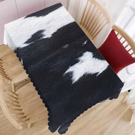 Beabes Cow Print Table Covers Farm Cattle Cowhide Cow Spots Heavy Weight Tablecloth Picnic Table Cloth for Kitchen Dinning Tabletop Outdoor BBQ Buffet Rectangle 52x70 Inch