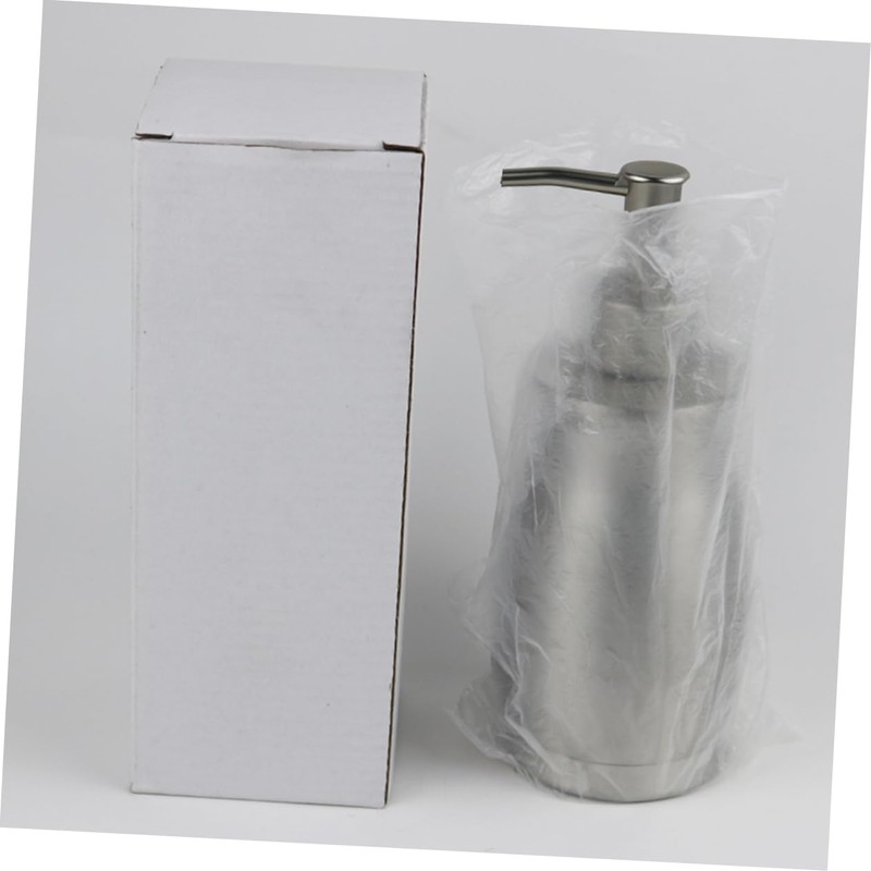BUGUUYO Manual Liquid Soap Dispenser Stainless Steel Shampoo Bottle for