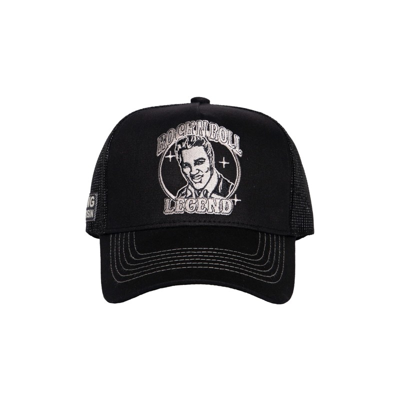 King Kerosin Men's Trucker Cap Curved Fixed Peak Embroidery Rock