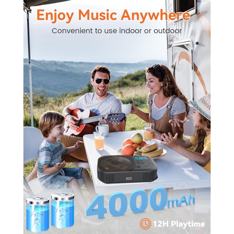 CD Player Portable,MONODEAL Dual Stereo Speakers Portable CD Player with