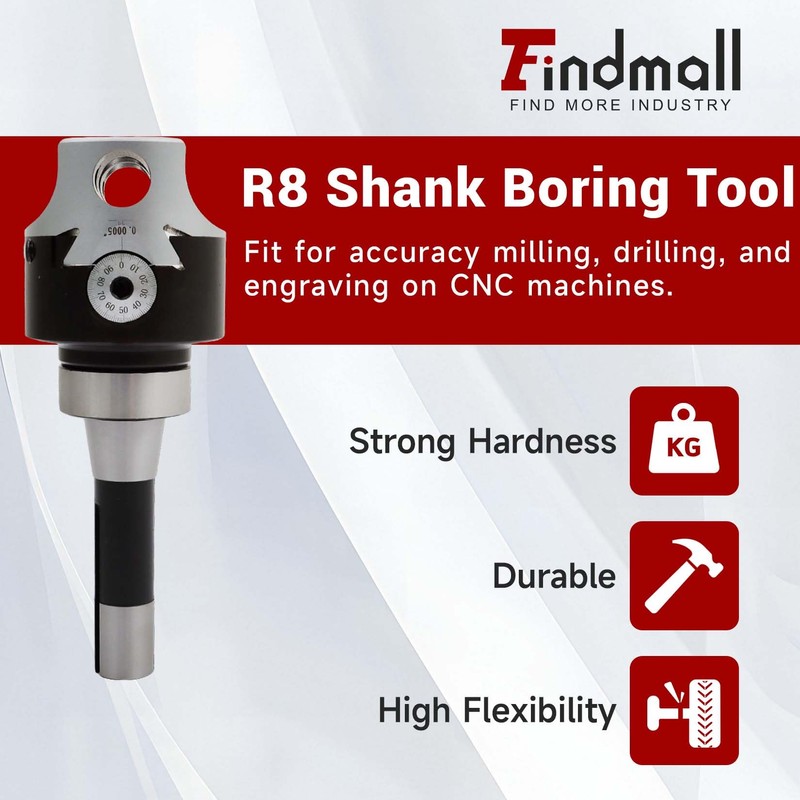 findmall 12Pcs 3 Inch Boring Head R8 Shank 3/4 Inch