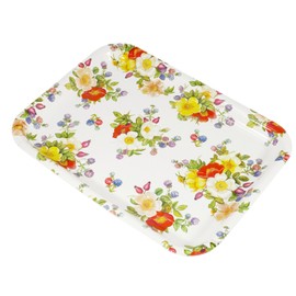 Lashuma Small Tray 31 x 23 cm Decorative Tray Rectangular with Wild Roses