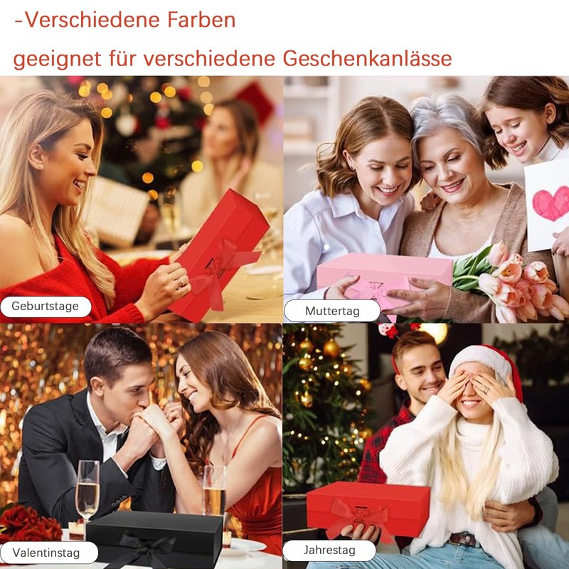 Gift Box with Lid, Square Gift Box with Foldable with