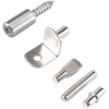 cSeao 125Pcs Shelf Pins Kit, 5 Styles Nickel Plated Shelf