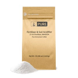 Ammonium Sulfate (5 lb.) by Pure Ingredients, Eco-Friendly Packaging, Fertilizer & Soil Acidifier, Highest Quality, NO Iron OR Aluminum (Also in 8 oz, 1 lb, 2 lb, & 25 lb)