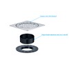 UNI-DRAIN Shower Drain Square 4 Inch with Flange, Drain Grate