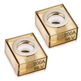 Battery Terminal Fuse 200A Marine Rated Battery Fuse (MRBF), 58V DC Max IP66 Waterproof Protect Circuit of Charging Piles RV Car Cruise Cranes (200A-2PACK)