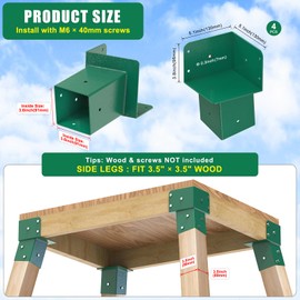 Dolibest Heavy Duty Deer Stand Brackets, 4x4 Deer Blind Brackets, Triangular Support, Powder Coated Elevated Bracket for Outdoor Platforms, Hunting, Shooting, Observation Decks& Tree Houses (4Pack)