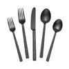 KINGSTONE 20 Pcs Black Hammered Silverware Set for 4, 18/10