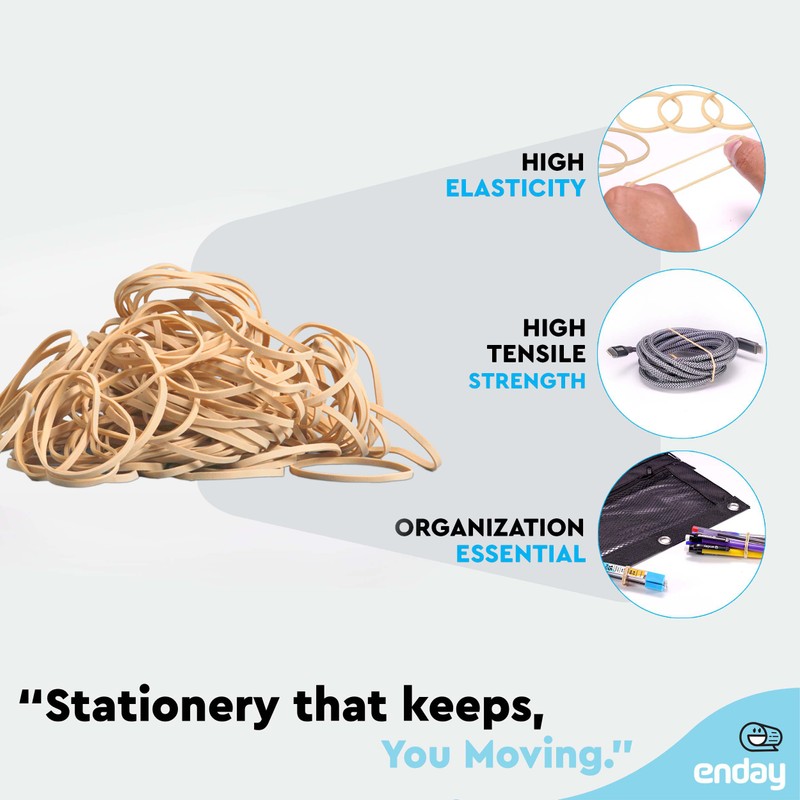 Rubber Bands Assorted Size, Beige Rubber Bands Bulk, Stretchable Elastic