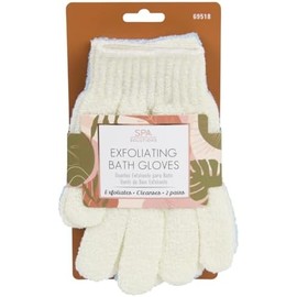 Guantes exfoliantes de baño CALA – 2 pares azul y crema